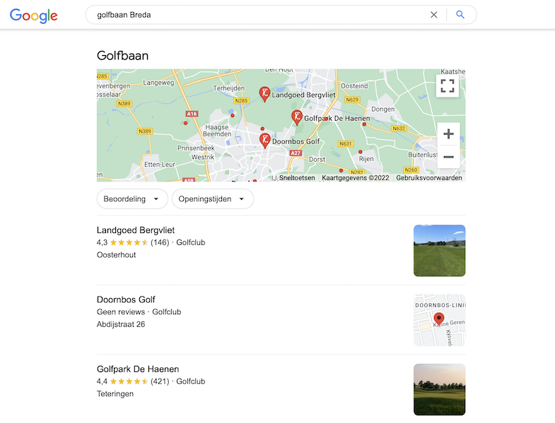 Google Mijn Golfbaan Breda